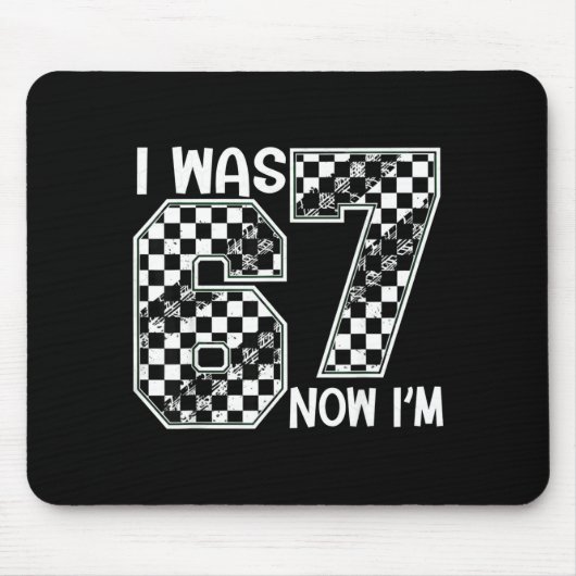 Ich war 6 jetzt bin ich 7 Sechs Sieben Kariertes G Mousepad (Vorne)