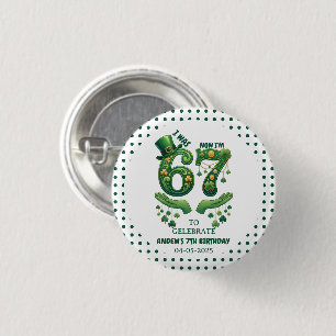 Ich war 6, jetzt bin ich 7 St. Patrick’s Day Junge Button