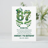 Ich war 6, jetzt bin ich 7 St. Patrick’s Day Junge Dankeskarte (Stehend Vorderseite)