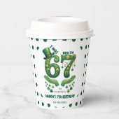 Ich war 6, jetzt bin ich 7 St. Patrick’s Day Junge Pappbecher (Rückseite)