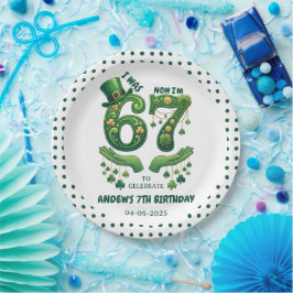 Ich war 6, jetzt bin ich 7 St. Patrick’s Day Junge Pappteller