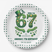 Ich war 6, jetzt bin ich 7 St. Patrick’s Day Junge Pappteller (Vorderseite)