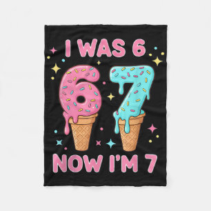 Ich war 6 jetzt bin ich 7 Süße Eiscreme 7. Geburts Fleecedecke