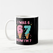 Ich war 6 jetzt bin ich 7 Süße Eiscreme 7. Geburts Kaffeetasse (Links)