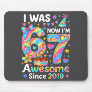 Ich war 6 jetzt bin ich 7 Tie Dye Geburtstag Aweso Mousepad