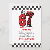 Ich war 6, jetzt bin ich 7 – Zwilling 7. Geburtsta Dankeskarte (Vorderseite)