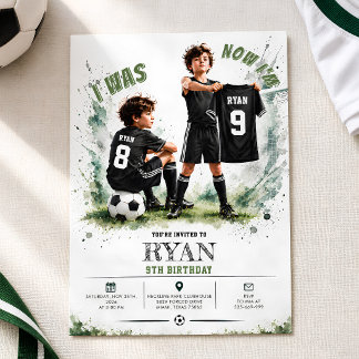 Ich war 8, jetzt bin ich 9 Fußball-Geburtstag Einladung