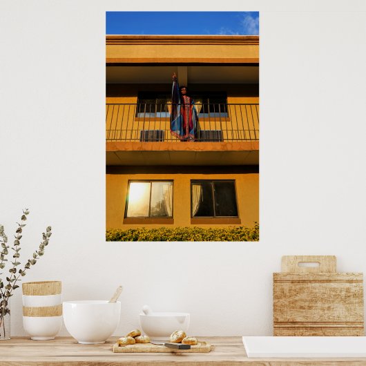 "Ich war an der Bergspitze" Poster (Küche)