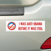 ICH WAR ANTI-OBAMA, BEVOR ES COOL WAR AUTOAUFKLEBER (Auf Auto)
