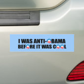 ICH WAR ANTI-OBAMA, BEVOR ES COOL WAR AUTOAUFKLEBER (Auf Auto)