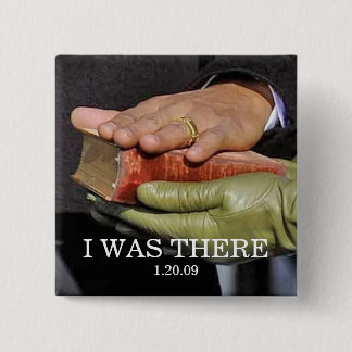 ICH WAR DA: Präsident Obama Hand auf Lincoln Bibel Button