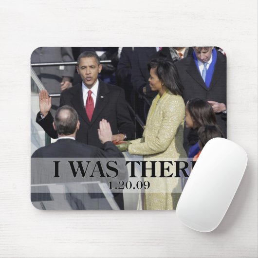 ICH WAR DORT: Obama, der in der Zeremonie schwört Mousepad (Mit Mouse)