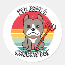 Ich war ein freudloser Junge - grauer Hund Runder Aufkleber