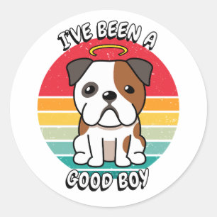 Ich war ein guter Junge - Bulldog Runder Aufkleber