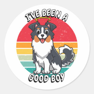 Ich war ein guter Junge - Collie Hund Runder Aufkleber