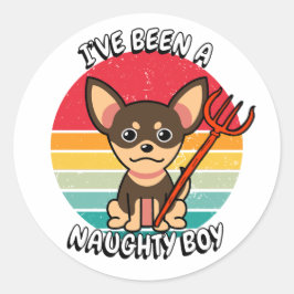 Ich war ein unartiger Junge - ein kleiner Hund Runder Aufkleber