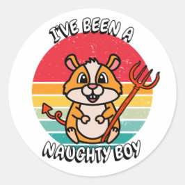 Ich war ein unartiger Junge - Hamster Runder Aufkleber