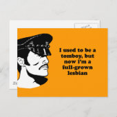 ICH WAR EINMAL EIN TOMBOY, ABER JETZT IM VOLL WACH POSTKARTE (Vorne/Hinten)