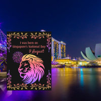 Ich war geboren auf Singapurs Nationaltag Postcard