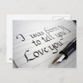 Ich war Geboren, es Ihnen zu sagen; Liebe Postkarte (Vorne/Hinten)