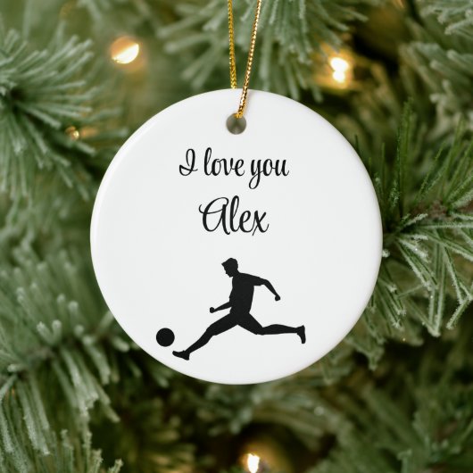 Ich war geboren Fußball zu spielen Keramik Ornament (Baum)