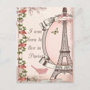 Ich war Geboren, in Paris zu leben Postkarte