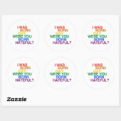 ICH WAR GEBOREN, WAR DU BO. RUNDER AUFKLEBER (Blatt)