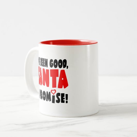 Ich war gut, Santa. Ich verspreche! Funny Zweifarbige Tasse (Vorderseite Links)