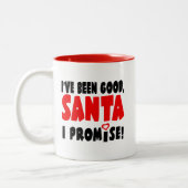 Ich war gut, Santa. Ich verspreche! Funny Zweifarbige Tasse (Links)