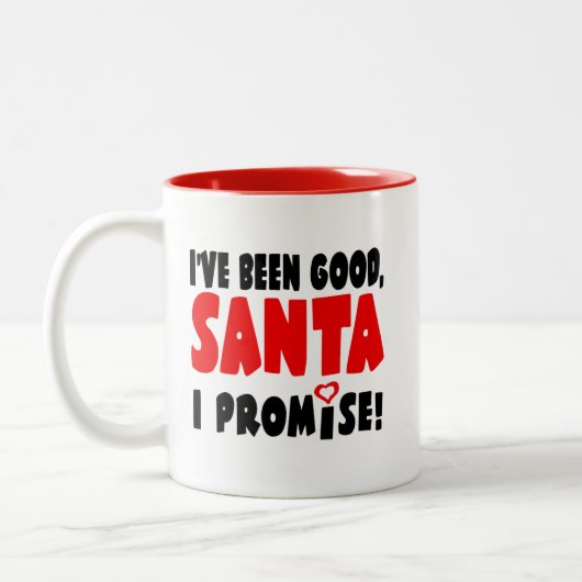 Ich war gut, Santa. Ich verspreche! Funny Zweifarbige Tasse (Links)