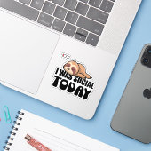 ''Ich war heute gesellig" Mein Sozialakku wird ent Aufkleber (Laptop mit iPhone)