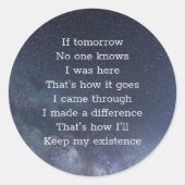 Ich war hier runder aufkleber (Vorderseite)