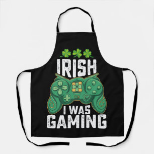 Ich war Irish Gaming Gamer Spiele St. Patricks Tag Schürze