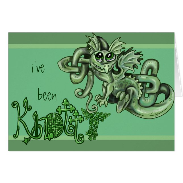 Ich war Knotty~ lil Dragon Celtic Knot Card (Vorderseite (Horizontal))