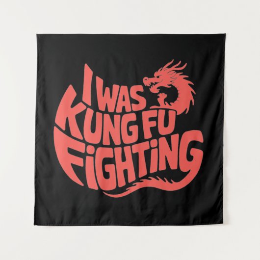 Ich war Kung-Fu-Kämpfer Wandteppich (Vorderseite)
