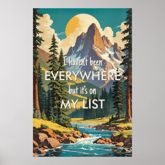 Ich war noch nicht überall Retro Wanderlust Travel Poster (Vorne)