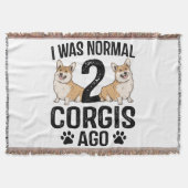 Ich war normal 2 Corgis Ago Dog Decke (Vorderseite)