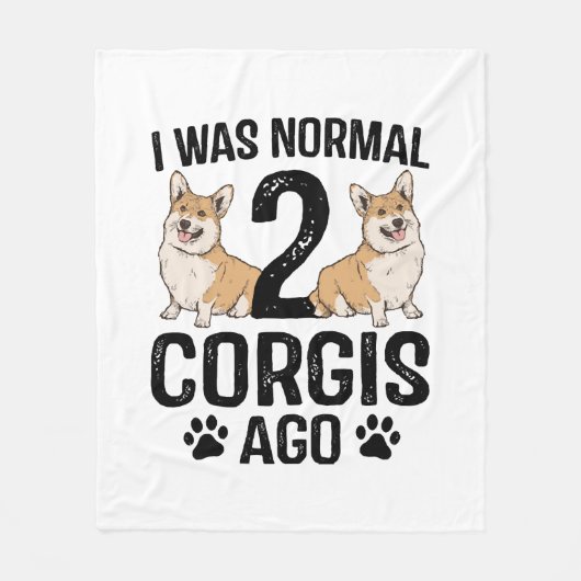 Ich war normal 2 Corgis Ago Dog Fleecedecke (Vorderseite)