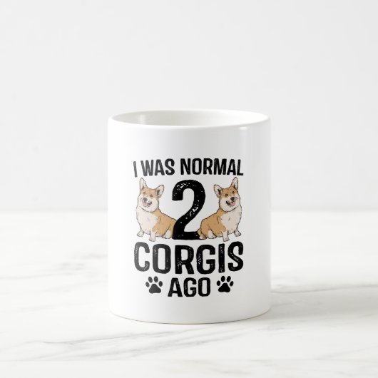 Ich war normal 2 Corgis Ago Dog Kaffeetasse (Mittel)