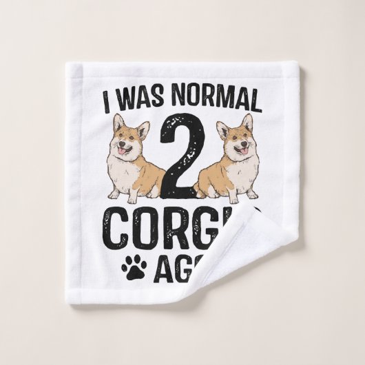Ich war normal 2 Corgis Ago Dog Waschlappen (Waschlappen)