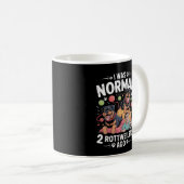Ich war normal 2 Rottweilers vor - Funny Rottweile Kaffeetasse (VorderseiteRechts)