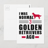 Ich war normal 3 Golden Retrievers vor Postkarte (Vorne/Hinten)