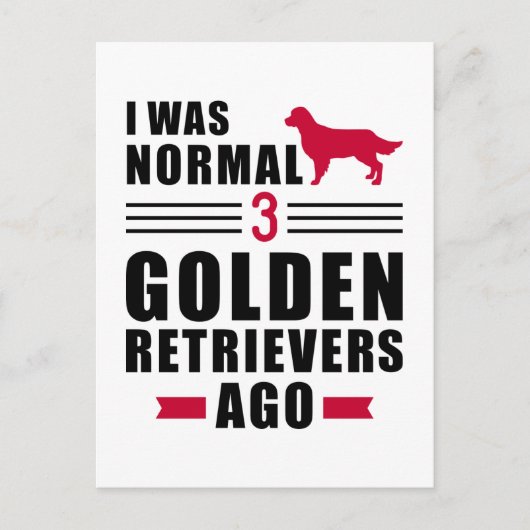 Ich war normal 3 Golden Retrievers vor Postkarte (Vorderseite)