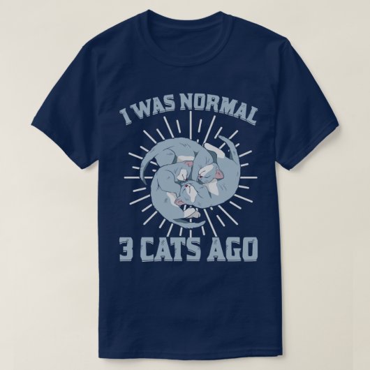 Ich war normal 3 Katzen vor Tier Lover Geschenk T-Shirt (Design vorne)