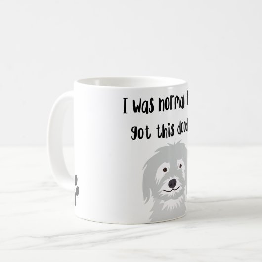 "Ich war normal, bis ich diesen Doodle got! Kaffeetasse (Vorderseite Links)