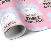 Ich war normal vor drei Katzen Geschenkpapier (Rolleneckpunkt)