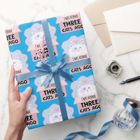 Ich war normal vor drei Katzen Geschenkpapier (Schenken)
