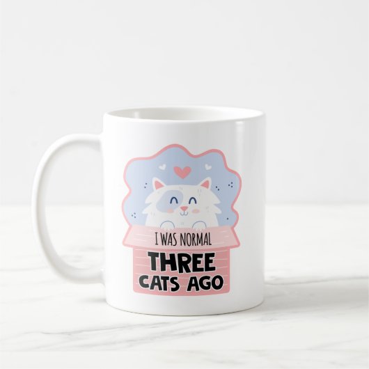 Ich war normal vor drei Katzen Kaffeetasse (Links)