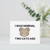 Ich war normal vor zwei Katzen Postkarte (Stehend Vorderseite)