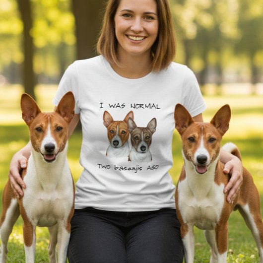 Ich war normal zwei Basenjis vor Wasserfarbe T-Shirt